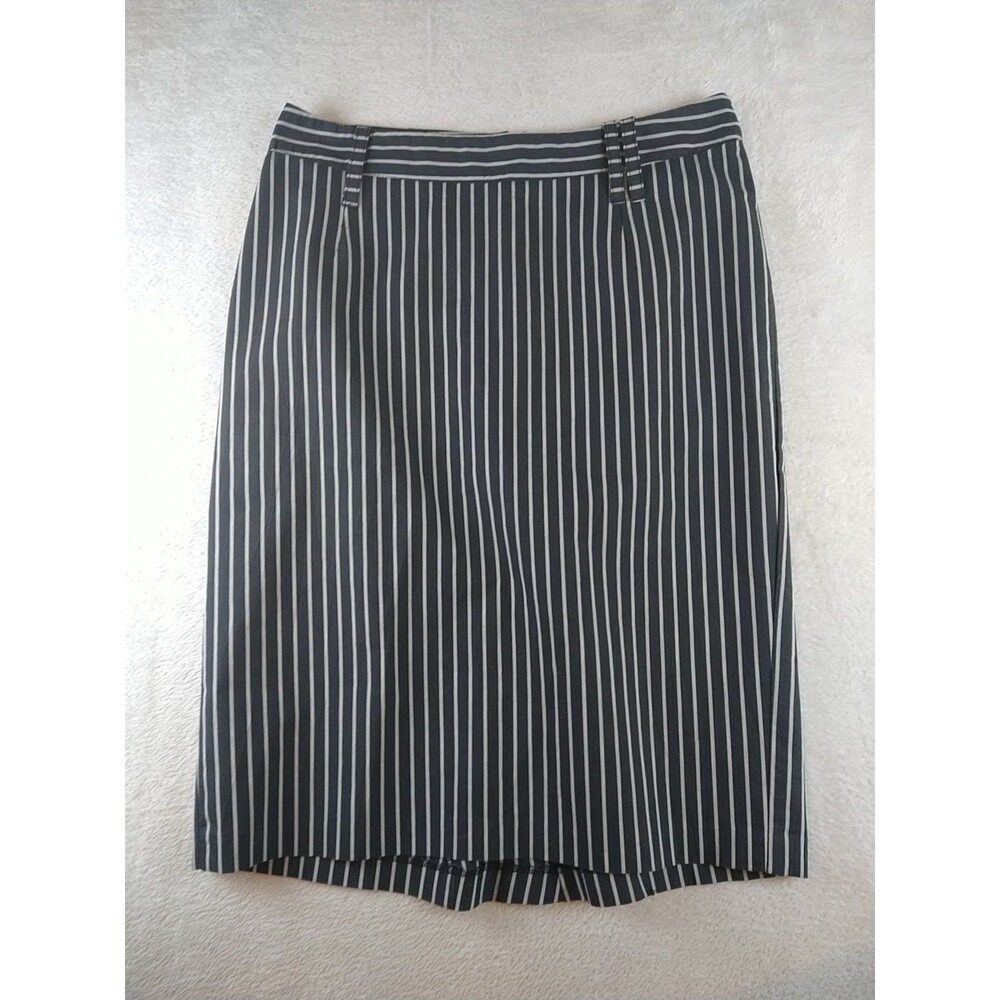 Paquito Bologna Italy Pencil Skirt Size 48 Striped Black Gray